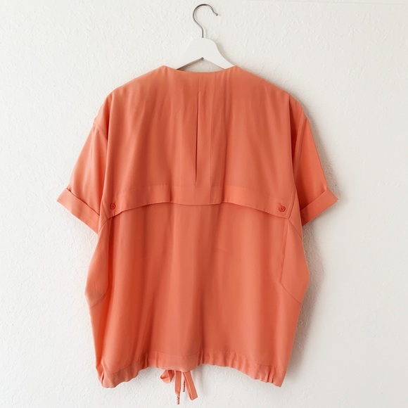 DVF Dana Oversized Button Blouse in Salmon Coral S - Picture 8 of 8